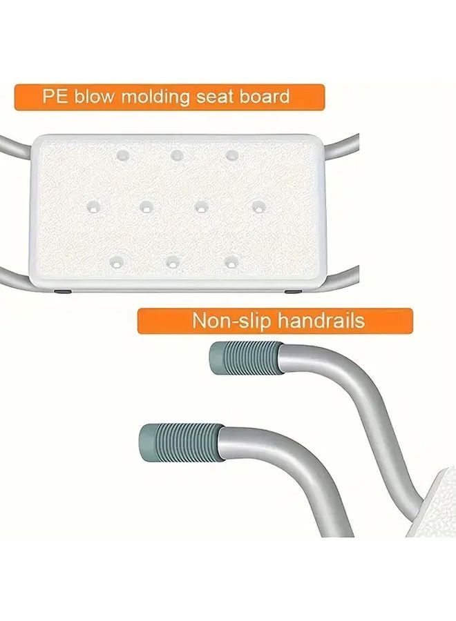 White Adjustable Bathtub Rack Non Slip Retractable Bathroom Safety Aid For Elderly - Image 5